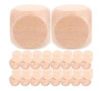 HORIALENCE 60pcs DIY Wood Cubes Unfinished Plain Wooden Dice 18mm 6 Sided Craft Blocks with Rounded Corners for Decorating and Engraving Projects
