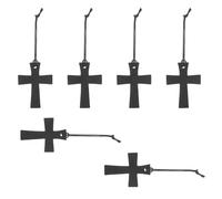 HORIALENCE 6pcs Christian Book Markers: PU Bookmark Bulk - Religious Cross Scripture Bookmarks for Children Faith-Based Reading Accessories - Jesus Bible Stuff Black
