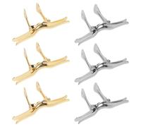 HORIALENCE 6pcs Dualtone Silver Iron Bow Tie Clips Secure Fastening and Enhanced Grip, Decorative DIY Accessory Clip for Formal Settings and Necktie Apparel Accessories
