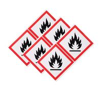 HORIALENCE 6pcs Fire Caution Labels Pvc Self-adhesive Weather Resistant Safety Stickers for Trash Bins Suitable for Public Safety Management and Schools