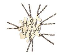 HORIALENCE 6pcs Friendship Necklace Set Creative Puzzle Shaped Neck Pendants for Fashion Jewelry Accessories for Friends Unique Neck Decoration