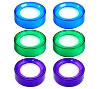 HORIALENCE 6pcs Round Finger Dampener Sponge Cup - Portable Fingertip Moistener for Financial Institutions Paper Handling Cash Processing Office Essentials