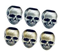 HORIALENCE 6pcs Skull Beads Halloween Themed Goth Beads for Jewelry Making Loose for Crafting Bracelets