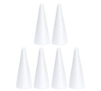 HORIALENCE 6pcs White Foam Cones for DIY Party Decorations Cone Shaped Expandable Polystyrene Suitable for Nursery and Preschool Activities