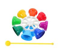 HORIALENCE 8-tone Hand Bell Set Colorful Octave Handbells Early Educational Teaching Aid for Children Kindergarten Music Classroom Percussion Instrument