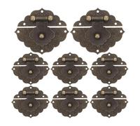 HORIALENCE 8Pcs Antique Embossing Hasp Latch: Vintage Clasp Latch for Jewelry Box - Asian Lock Hasps - Ornamental Wooden Case Chest Closure - Rustic Metal Hardware, Bronze