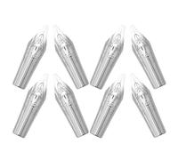 HORIALENCE 8pcs Fountain Pen Replacement Nibs Metal Nibs for Fountain Pen Silver Creative Design Easy to Install Workmanship for Painters and Painting Lovers at Home and School