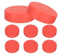 HORIALENCE 8pcs Red Matte Pvc Ice Hockey Puck for Training, Flat Puck Shape with Versatile Use, Designed for Improving Skill and Precision in Indoor Practice Sessions