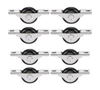 HORIALENCE 8pcs Sliding Sash Window Roller Door Track Roller Pulley Heavy Duty Durability Smooth Silent Operation Black Nylon Ball Bearing Wheel for Wardrobe Closet Home Office