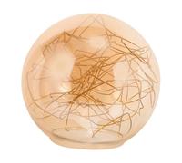 HORIALENCE Amber Glass Globe Lampshade with Gold Curves Single Pendant Lamp Cover Opening Decorative Fixture Shade for Ceiling Chandeliers Easy DIY Installation