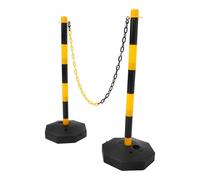 HORIALENCE Base-Mounted Post, Water-Fillable Plastic Bollard for Safety Barriers, Guide Rails and Traffic Control in Garages, Road Construction and Pedestrian Areas
