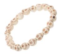 HORIALENCE Beige Skull Bracelet for Women with Stone Material, Punk Goth Style Wristband, Halloween Cosplay Prop Accessory, Unique Fashionable Skeleton Wrist Chain for Couples