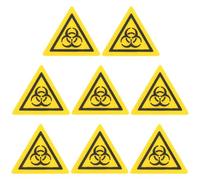 HORIALENCE Biological Risk Warning Signs 8pcs Caution Decals for Laboratory Safety Infection Caution Labels Yellow PC Marking Stickers