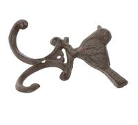 HORIALENCE Bird Shaped Cast Iron Wall Hook, Multi-Functional Double Peg Hanger for Entryway, Bathroom, and Bedroom Storage