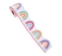 HORIALENCE Boho Rainbow Bulletin Board Borders Scalloped Trim for Classroom Decoration Self Adhesive Colorful Trim for Back to School Display Aesthetic Classroom Integration