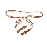 HORIALENCE Boho Tassel Braided Woven Belt for Women Western Vintage Style Rope and Chain Decorative Waist Tie for Dresses and Country Outfits