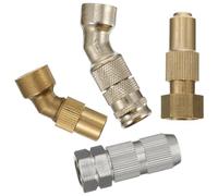 HORIALENCE Brass Water Hose Nozzle Set 4pcs High Pressure Adjustable Watering Sprayers with M14x1.5mm Thread, Stainless Steel Sturdy Nozzles Replacement for Garden Irrigation and Lawn Care