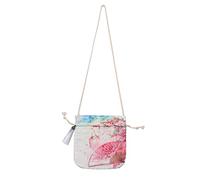 HORIALENCE Chinese Style Drawstring Shoulder Bag with Tassel Pendant Versatile Storage Pouch for Women for Packaging and Daily Essentials Made of Durable Material