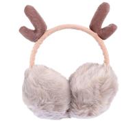 HORIALENCE Christmas Plush Earmuff with Flexible Antler Design, Soft Plush Fabric, Comfortable and Not Tight, Winter Ear Warmer