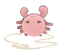 HORIALENCE Crab Purse, Crayfish Shell Crossbody Bag Coin Change Pouch, Novelty Animal Shaped Purse Shoulder Bag for Women Girl Pink