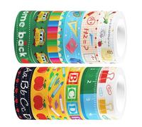 HORIALENCE Craft Tape 12 Rolls Multi-functional Adhesive Tapes Washi Tape Decorative Scrapbook Cartoon Stickers for DIY