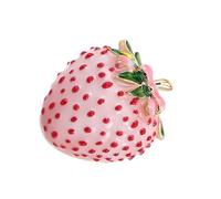 HORIALENCE Cute Strawberry Brooch Pin Lightweight Enamel Fruit Lapel Badge for Women Whimsical Pink Dripping Oil Design Compact Stylish Accessory for Shirts Coats Backpacks Fade-resistant