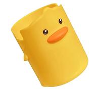 HORIALENCE Cute Yellow Duck Pen Holder Large Capacity Multifunctional Desk Organizer Cartoon Stationery Pot for Students and Home Office