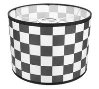 HORIALENCE Decorative Drum Lamp Shade with Classic Check Pattern and Fabric Material, Fits E27 Socket Floor Lamps, Suitable for Home Office and Bedroom Lighting