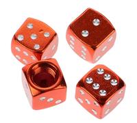 HORIALENCE Dice Style Tyre Valve Caps 4pcs Aluminium Alloy Car Tire Valve Stem Dust Covers Bike Wheel Air Caps for Suv Truck Accessories