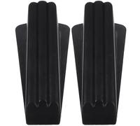 HORIALENCE Door Stoppers and 2pcs Black Rubber with Humanized Inclined Plane Design Anti- Shape for Effective Wall and Door Holding