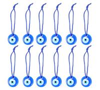 HORIALENCE Evil Eye Pendant Decorative Accessory Blue 12pcs Glass Protection from Negative Energy Handmade Craft Bead Necklace Key Chain Accessories