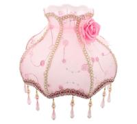 HORIALENCE Fabric Lampshade Ambiance Elegant French Princess Style with Lace Design and Versatile Use, for Bedroom and Room Decor