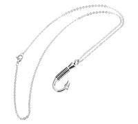 HORIALENCE Fish Hook Cremation Ashes Urn Necklace Stainless Steel Memorial Pendant for Pets Unique Keepsake Jewelry Cherish Loved Ones Durable and Stylish Design