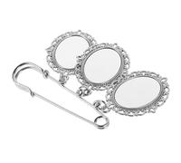 HORIALENCE Graduation Memorial Keepsake Photo Brooch Pin with Blank Metal Frame Lace Edge, Wedding Bouquet Photo Charm for Bride Groom, DIY Commemorative Graduation Season Brooch