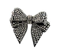 HORIALENCE Handmade Beaded Bowknot Cloth Patch Shoe Ornament Easy Sew Decorative Adornment for Clothing Bags Flat Boots Sandals High Heels