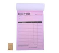 HORIALENCE Invoice Receipt Book, 2-Part Carbonless White and Pink Copies with Backing Board, 8.3x5.5in Invoice Pad Order Forms 100 Sheets per Book for Small Business