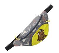 HORIALENCE Kids Dinosaur Waist Pack with Elastic Adjustable Waistband, Portable PVC Chest Pouch for Boys and Girls, Fashionable Crossbody Bag Suitable for Outdoor Travel and School