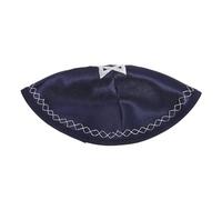 HORIALENCE Kippah for Decor David Prayer Round Comfortable Star Polyester, of Hat Traditional Embroidered with Cap Jewish Men and Boys, for Religious Ceremonies and Long Synagogue Services Dark Blue