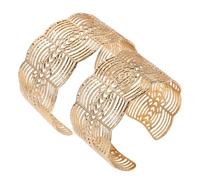 HORIALENCE Lace Hollow Wide Open Bangle Bracelets for Women Metal Geometric Cuff Wrap Statement Chunky Wrist Jewelry Minimalist Cold Style Accessories