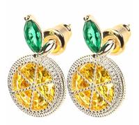 HORIALENCE Lemon Slice Ear Studs Fruit Earrings Summer Jewelry for Women Unique Yellow Drop Earrings Lightweight Cute Design