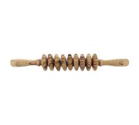 HORIALENCE Massage Roller Stick Wooden 9-Wheel Manual Massager, Khaki, for Back and Belly, Relieves Muscle Fatigue and Promotes, Home Use the Aged and Fitness Enthusiasts