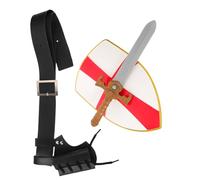 HORIALENCE Medieval Knight Costume Set Viking Belt with Sword Sheath and Cross Shield Historical Renaissance Accessories for Halloween Cosplay Role Play Adults