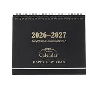 HORIALENCE Modern Desktop Flip Calendar: Monthly Planner with Twin Wire Binding - July 2026 - December 2027 Holiday Schedule Table Calendar for Time Management Habit Tracking