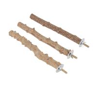 HORIALENCE Parrot Perch Stands Bite Resistant 3pcs Bird Cage Accessories Natural Pepper Wood Bird Play Stand Claw Grinding Portable for Parakeets and Conures
