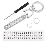 HORIALENCE Phone Number Key Ring Rhinestone Key Chain Creative Elegant Rhinestone Stainless Steel Anti-lost Corrosion Resistance for Elderly 4.32x1.38x0.98inch