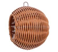 HORIALENCE Plastic Woven Bird Nest Hanging Parrot Breeding Bed with Rattan Style for Budgerigars and Cockatiels Custom Fit for Small Birds Warm Effortless Cleaning
