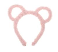 HORIALENCE Plush Pink 3d Bear Ears Headband Adorable Romantic Hair Styling Versatile Accessory for Parties and Beauty Routine, Cute Decorative Bear Ear Headband for Teens and Young Adults