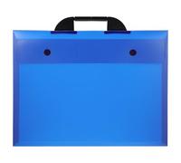 HORIALENCE Portable A3 Blue Plastic Art Portfolio Folder with Handle, Artwork Carrying Bag for Art Students, Painting and Poster Storage, Multi-Function Practical Portfolio for Outdoor Use