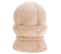 HORIALENCE Post Material Intricate Caps Carving with Lotus Finials Wood Wooden Traditional Vintage Elegant Craftsmanship, Sturdy Accessory for Chinese Aesthetic Staircase Decoration