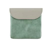 HORIALENCE Pu Leather Large Capacity Change Purse with Magnetic Buckle, Snake Pattern Coin Wallet for Women, Portable Tampon Storage Bag in Matcha Green, Compact Organizer for Travel